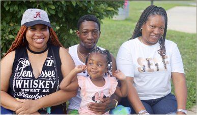 A family posed together